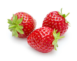 strawberries isolated on white background
