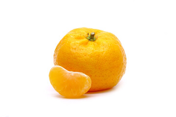 Orange : Chinese orange isolated on white background. Seedless oranges, Mandarin oranges.