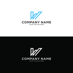 Outstanding professional elegant trendy awesome artistic black and white color W  initial based Alphabet icon logo.