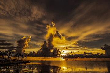 sunset and cloud formation