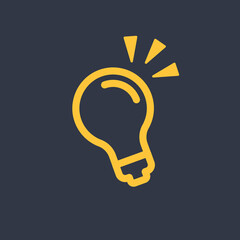 Light bulb icon. Symbol of idea. Electric shining lamp illustration. Editable linear vector.