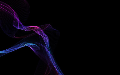Obraz premium Dark abstract background with a glowing abstract waves