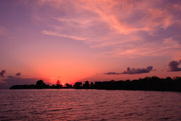 Fototapeta na wymiar Colorful Sunset Tampa Bay