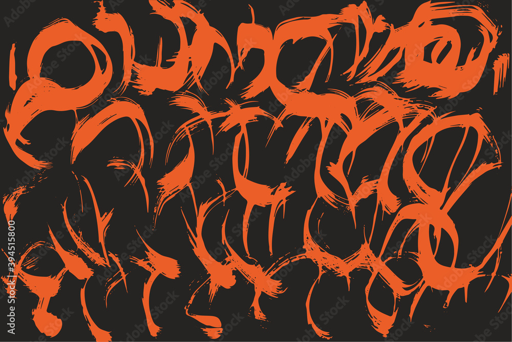 Poster colorful paint brush strokes. pattern with spots and blobs of paint or ink. vector hand drawn textur
