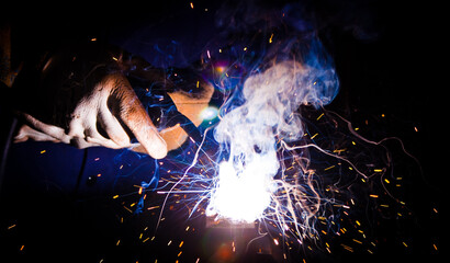 Welding Gloves and Sparks