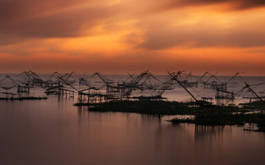 Sunrise in the morning at Phatthalung, Thailand