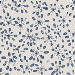 Seamless texture of floral. Hand drawn sketch painting on simple background.