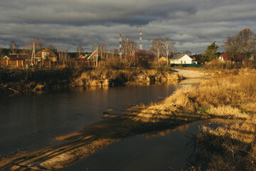 sunset over the river