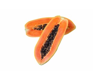 papaya on a white background