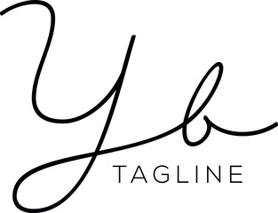 yb Letter Initial Logo Design, Vector Template