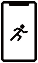 スマートフォンのベクターイラスト　走る人アイコン