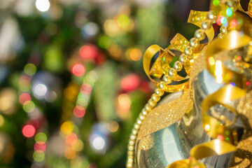 Christmas decorations in gold color