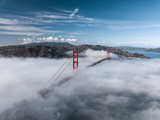 Golden Gate Bridge Covered in Fog