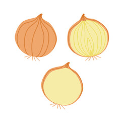玉ねぎのシンプルなベクターイラスト