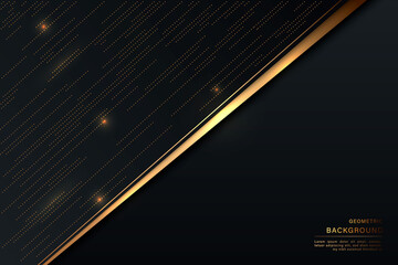 Luxurious black background with a combination of gold shining in a 3D style. Graphic design element. Elegant decoration. EPS 10