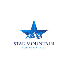 Obraz premium Star Mountain Peak Abstract Modern Panorama Icon Logo Design Template, Star mountain logo template design vector