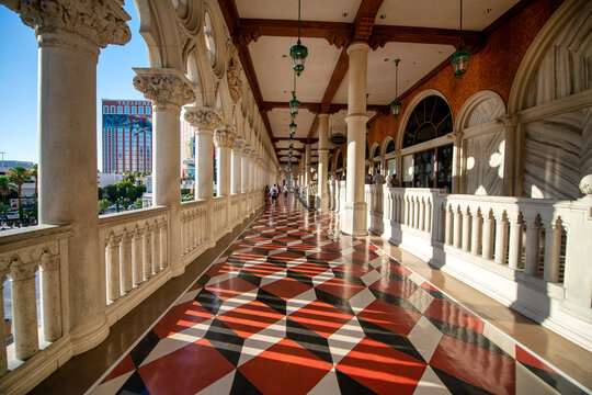 LAS VEGAS, NV - JUNE 30, 2018: Interior of Venice Hotel along The Strip. This is a famous Casino