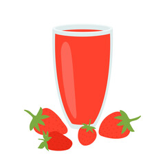 A glass of Strawberry juice. Healthy food.