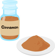 ビン入りのシナモンパウダー