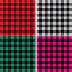 vector buffalo plaid set