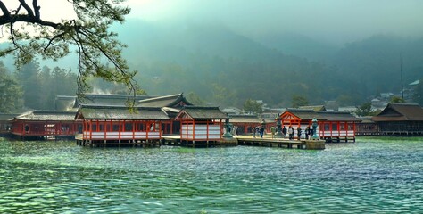 Itsukushima Shrine (Itsukushima-jinja) is a Shinto shrine on the island of Itsukushima (popularly known as Miyajima). It is in the city of Hatsukaichi in Hiroshima prefecture, Japan.