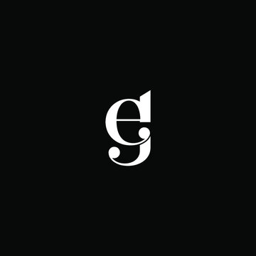 E G letter logo abstract design on black color background, eg monogram
