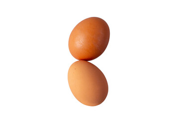 Chicken brown eggs on white background isolated