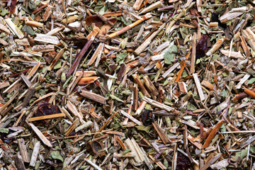 Herbs and tea dry collection background