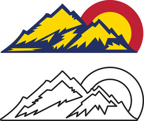 Mountain logo emblem set with type design.
