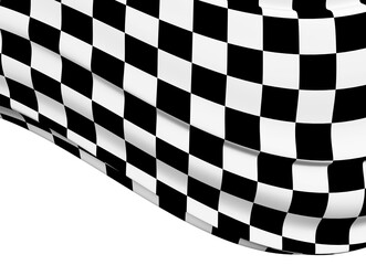 Abstract checkered flag. Isolated on white background. 3d render