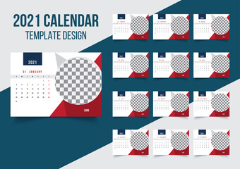Calendar 2021 template design vector file