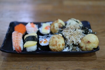 sushi and chopsticks