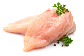 Chicken meat on a white background