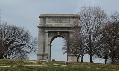 Fototapeta na wymiar National Memorial Arch erected to commemorate the arrival of General George Washington and his Continental Army into Valley Forge