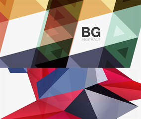 Set of minimal geometric abstract backgrounds. Vector illustrations for covers, banners, flyers and posters and other