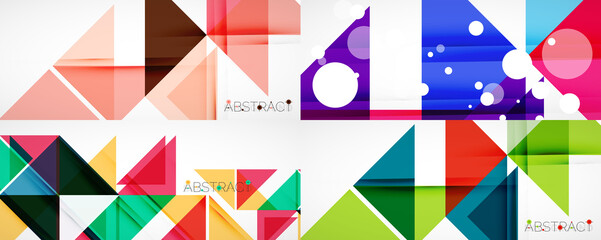 Set of triangle abstract backgrounds. Vector illustration for covers, banners, flyers and posters and other designs