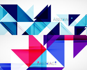 Fototapeta premium Set of triangle abstract backgrounds. Vector illustration for covers, banners, flyers and posters and other designs