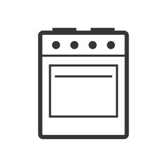 Stove - oven and hob outline single isolated vector icon. Kitchen appliances and electronics illustration on white background