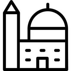 
Mosque Line Vector Icon
