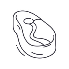 Meat icon, linear isolated illustration, thin line vector, web design sign, outline concept symbol with editable stroke on white background.