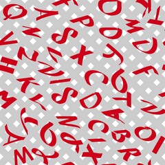 Abstract letter pattern on gray square for print