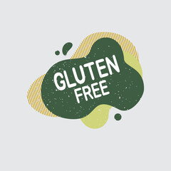 Gluten free icon. Food badge contains no gluten label for healthy food product package. Vector signs for packaging design, cafe, restaurant badges, tags.