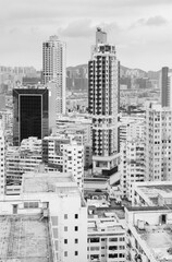 Skyline of residential district of Hong Kong city