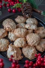 home made coconut macaron cookies for christmas