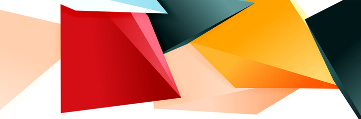 Triangle mosaic abstract background, 3d triangular low poly shapes. Geometric vector illustration for covers, banners, flyers and posters and other