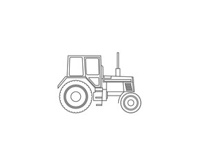 Tractor, machine icon on white background. Vector illustration.