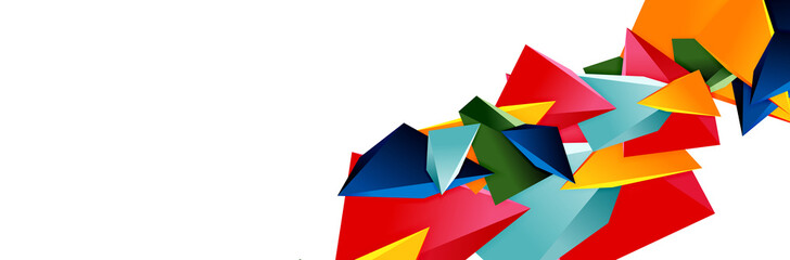 Triangle mosaic abstract background, 3d triangular low poly shapes. Geometric vector illustration for covers, banners, flyers and posters and other