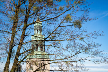 Classic panoramic twilight view over the historic city of Salzburg with famous Hohensalzburg Fortress during Christmas time in winter at dusk, Salzburger Land, Austria