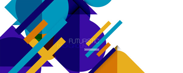 Clean minimal geometric abstract background with triangles and circles. Vector illustration for covers, banners, flyers and posters and other designs