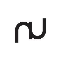 nu letter logo design vector